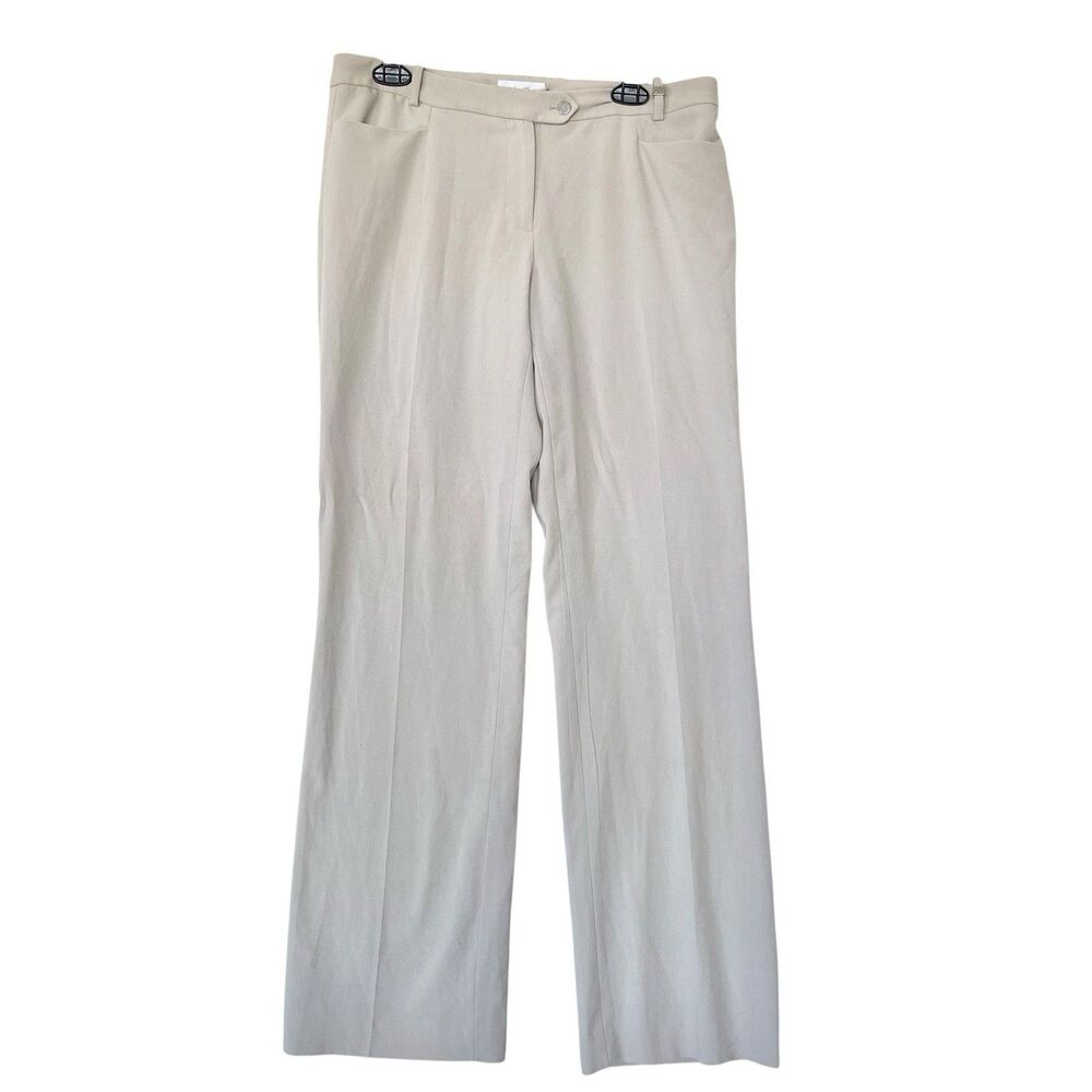 Calvin Klein Womens Beige Straight-Leg Dress Pants Office Work Career Sz 8